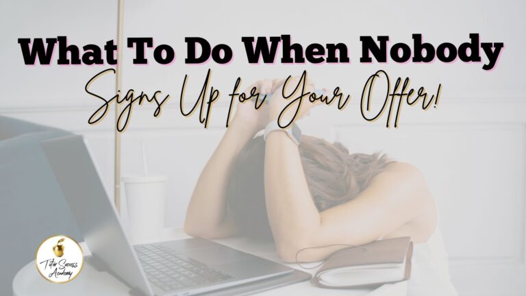 This is a featured image for a blog post about what to do when nobody signs up for your offer.